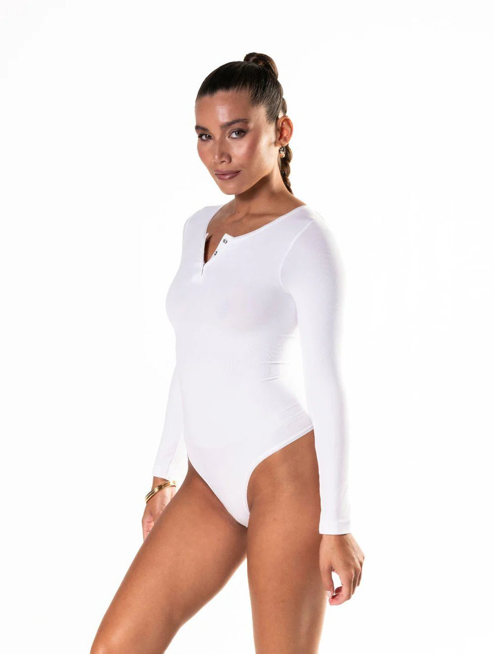 Seamless Long Sleeve Thong Snatched Bodysuit