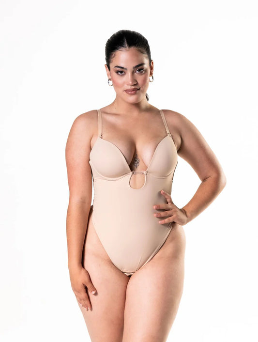 Plunge Shapewear Snatched Thong Bodysuit