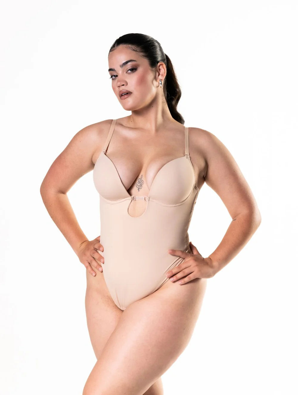 Plunge Shapewear Snatched Thong Bodysuit