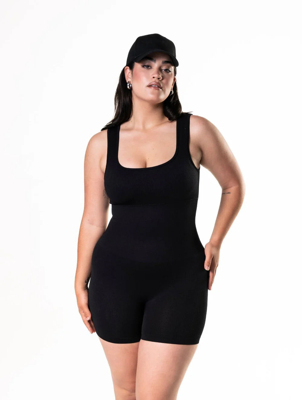 Square Neck Shapewear Snatched Jumpsuit