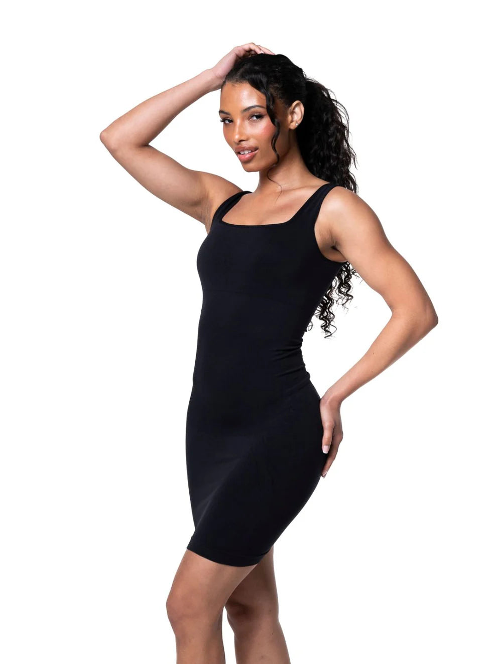 Square-Neck Seamless Mini Snatched Dress